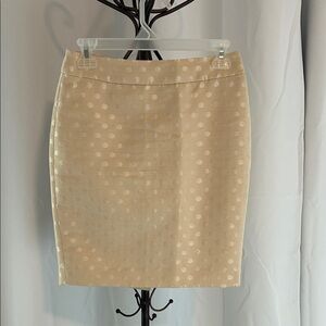 Ann Taylor Cream Polka Dot Pencil Skirt